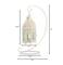 13" White Ornate Candle Lantern with Stand